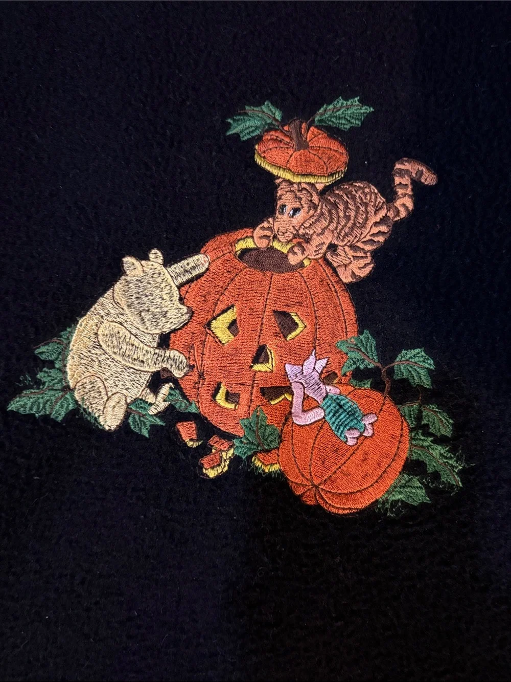 Classic Pooh Vintage 90’s Disney Halloween embroidered Turtleneck Fleece Sweate